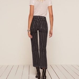 Reformation Black Denim Striped Jeans